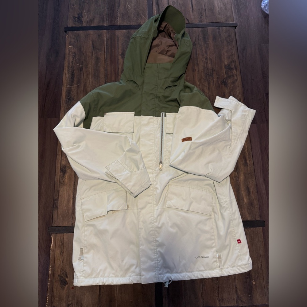 Olive and Cream Men's Ski Jacket
